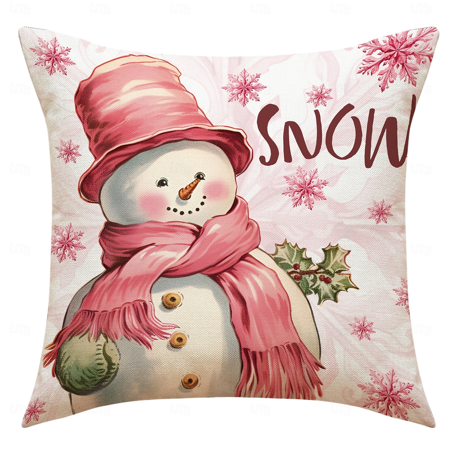 Pink Reindeer Christmas Pillow Covers, Linen Letter Print Decorative Throw Cushions, Festive Sofa & Living Room Accent Pillows 2025 - $4.99 –P8