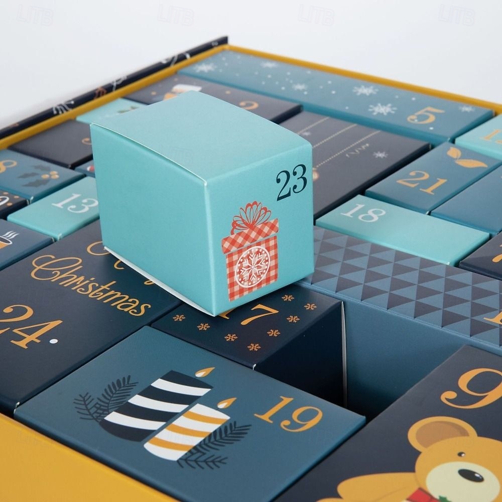 24 Grids Empty Christmas Advent Calendar Boxes DIY Refillable Christmas Blind Box 24 Days Advent Countdown Gifts Boxes Kraft Paper Candy Box New Year Decorations 2025 - $36.99 –P8