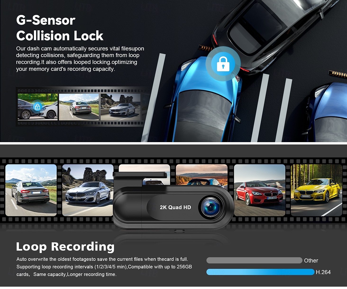 V40 1440P Boot automatic recording Car DVR 120 Degree Wide Angle CMOS 2 inch IPS Dash Cam with Night Vision / Loop recording / Loop-cycle Recording No Car Recorder 2025 - $42.99 –P5
