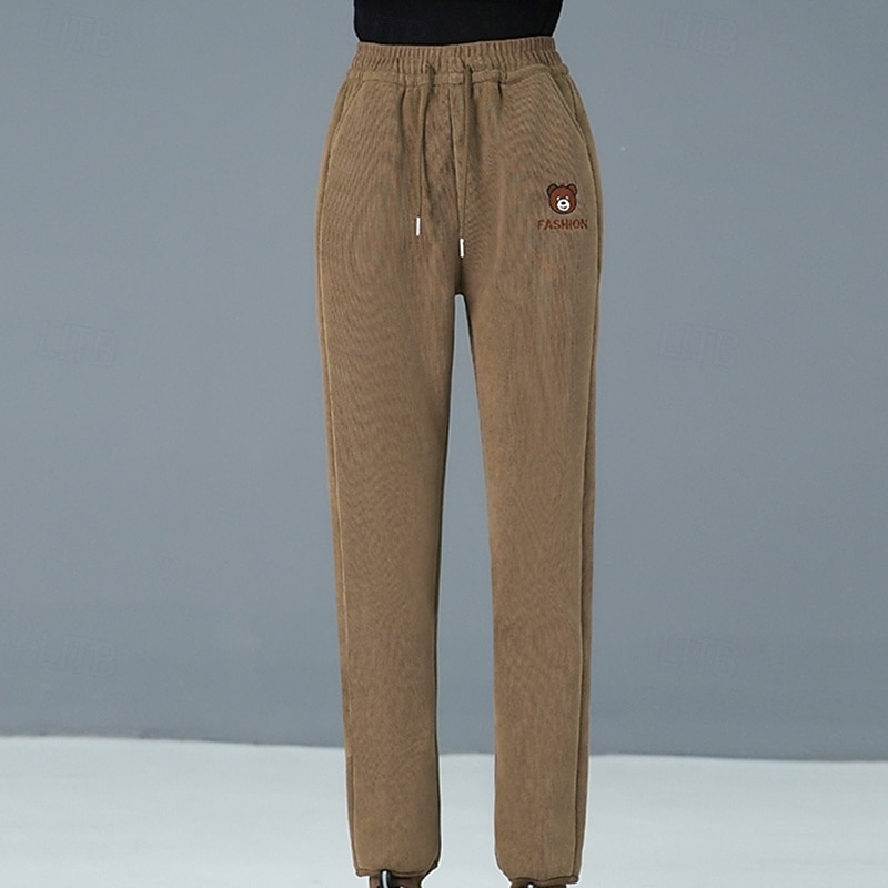 Damskie Spodnie dresowe z polaru Spodnie lounge Ściągana na sznurek Odporność na wiatr Ciepłe Wysoka talia Siłownia Na zewnątrz Bieganie Doły Jednokolorowe Czarny Khaki Kawowy Sport Odzież sportowa 2026 - $8.99 –P1