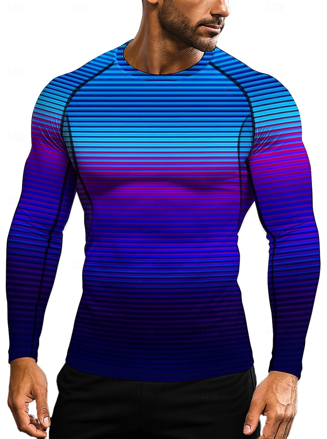 Муж. Футболка для бега Спортивная рубашка Фитнес-рубашка Рубашка тренировки Беговой верх Длинный рукав Футболка Футболка Лето Весна Осень Зима Геометрический принт UPF 50 Устойчивость к УФ УПФ 50 2026 - $20.99 –P3