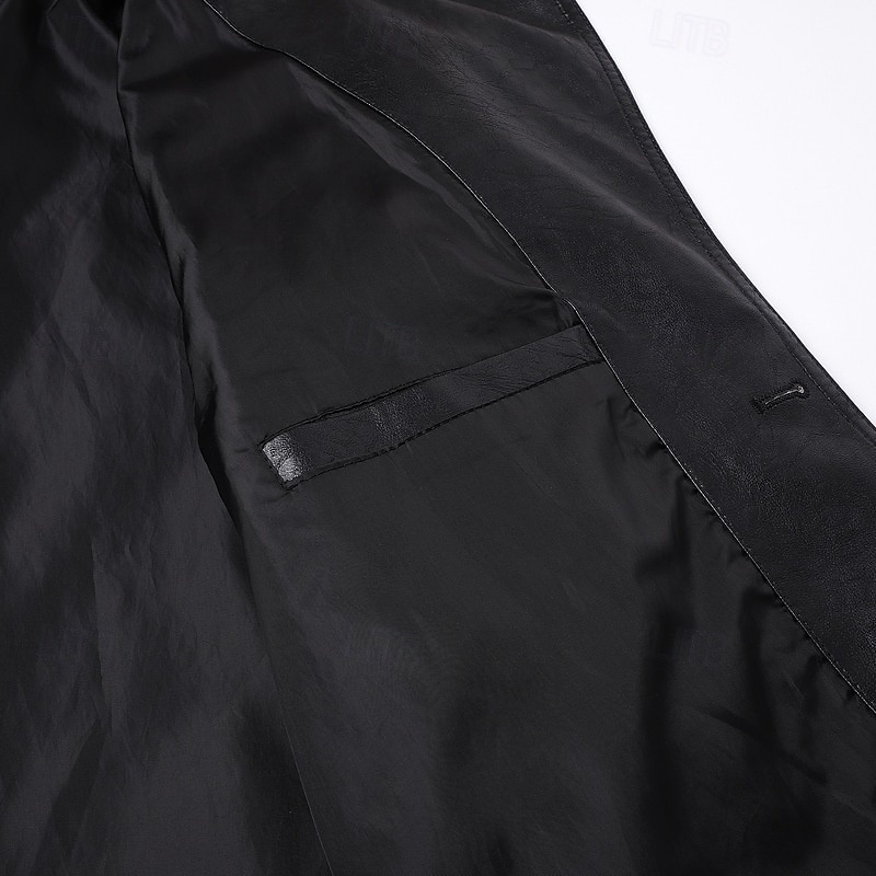 Per uomo Trench in finta pelle Cappotto da marinaio Trench Vacanza Quotidiano Primavera Autunno PU Antivento Capispalla Abbigliamento Moda Classico Semplice Tasca Bavero Monopetto del 2026 a $75.99 –P14