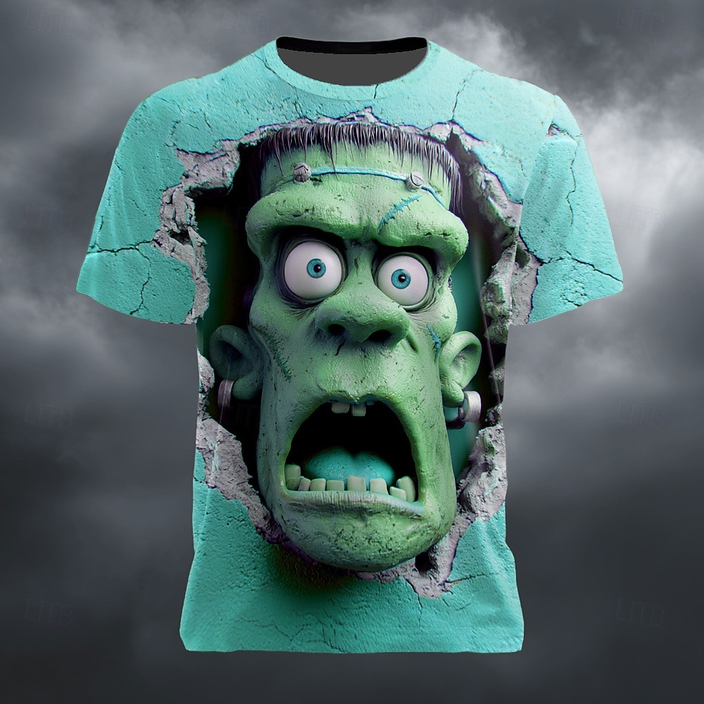 Halloween Pánské 3D tisk Zombie 3D Tričko Krátký rukáv tričko 3D tisk Tričkový Košile Přehnaný Designové Horor Párty ulice Dovolená Jezerní modrá Fialová Trávová zelená Léto Jaro Celý rok Oblečení S 2025 - $20.99 –P3