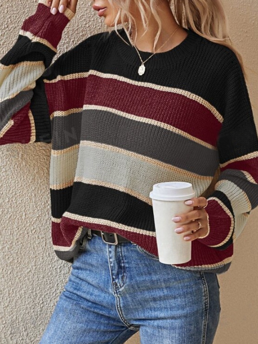 Women's Blouse Floral Stylish Casual Long Sleeve Crew Neck Regular Tops Daily Patchwork Sage Green Black Brown Apricot Spring Fall Winter 2025 - $36.99 –P2