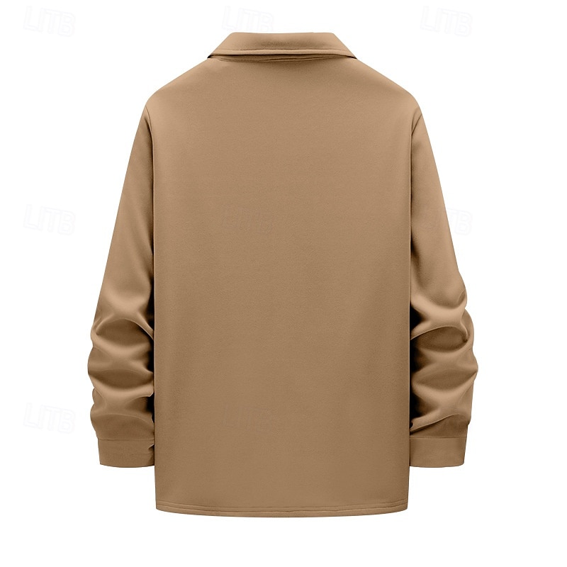 Per uomo Giacca Leggera Giacca Cargo Giacca Casual Vacanza Quotidiano Caldo Tasca Primavera Autunno Semplice Moda Classico Bavero Regolare Nero Rosso Cachi Grigio chiaro Grigio scuro Giacca del 2025 a $24.99 –P4