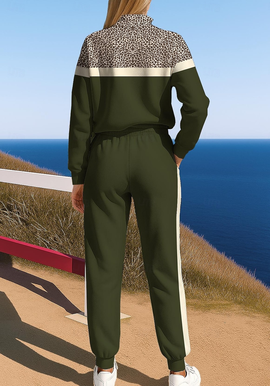 عيد الميلاد المجيد نسائي كنزة بدلة رياضية بذلة رياضة رباط سحاب جلد نمر سترة وبنطلون رياضي مجموعة ملابس رياضية الربيع أخضر غامق غير رسمي اكتشف - حل الخارج ناعم فضفاض كم طويل رياضة ألبسة رياضية 2025 - $37.99 –P2