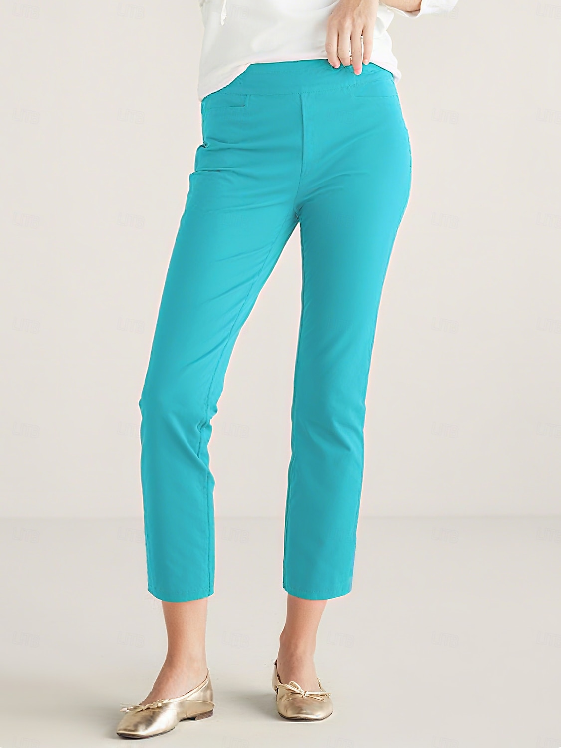 Dámské tyrkysové capri kalhoty 2025 - $42.99 –P1