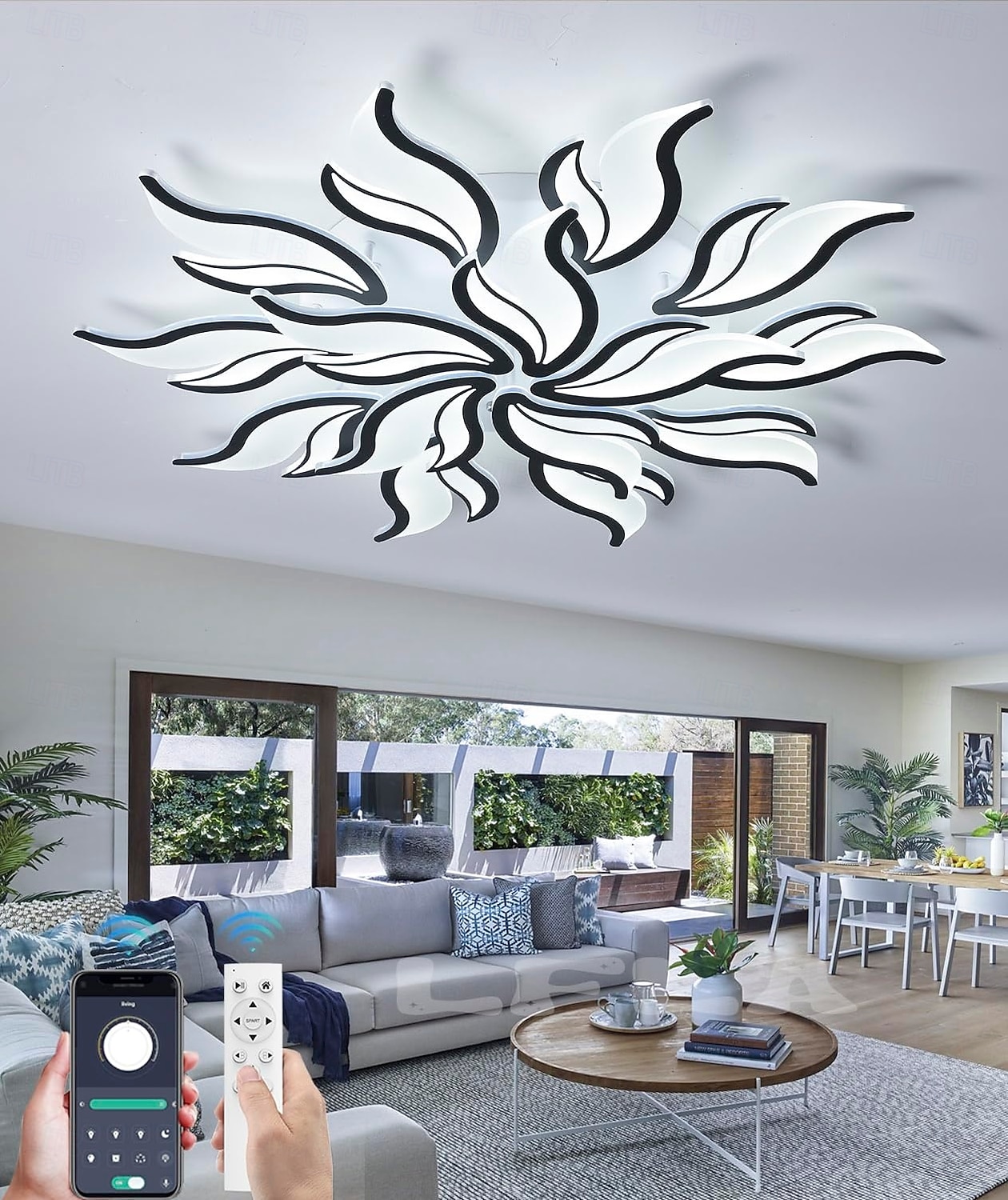 3-luz 5-luz 60/68/78/90/100 cm Regulável Design de Cluster Luzes de Tecto Metal Acrílico Multi Camadas Estilo Artístico Estilo Moderno Acabamentos Pintados Preto LED Moderno 110-120V 220-240V de 2026 por $292.19 –P6