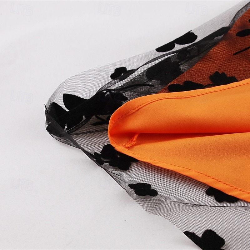 Dam Kjol Gunga Mode Ledigt Maxi Mellanhög midja Kjolar Blommig Sparkle Tulle Microelastisk Semester Halloween Röd Orange Kaki Vår Polyester 2025 - $34.99 –P11