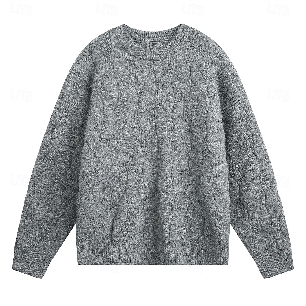 Herren Pullover Strickpullover Gerippt Stricken Normale Oberteile Gestrickt Einfach Rundhalsausschnitt Mode Basic Urlaub Alltagskleidung Bekleidung Herbst Winter Rote Grün M L XL 2026 - $53.99 –P2