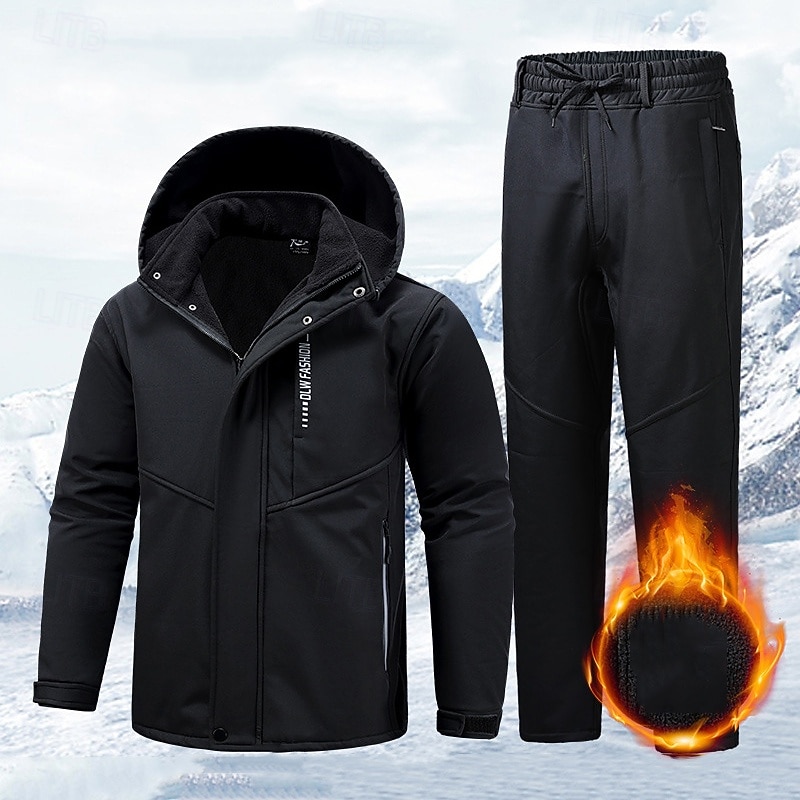 Herre Turjakke Fleece-jakke Vinterfrakk Pufferjakke Termisk sett Vinter Høst utendørs Hold Varm Vanntett Vindtett Topper Mørkegrå Svart Rød Lysegrå Grønn 2026 - $63.99 –P1