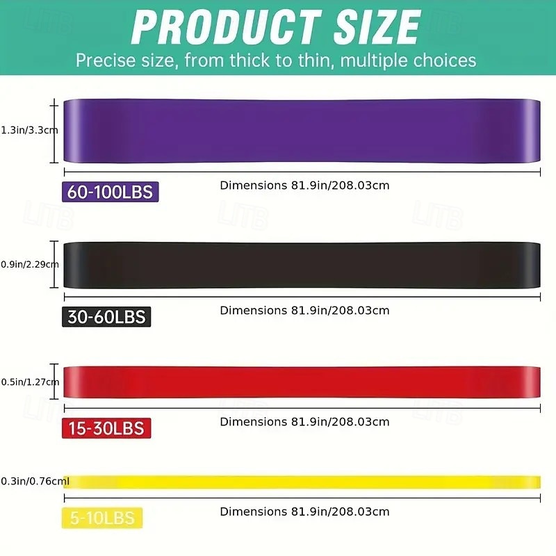 Набор из 4 эспандеров – помощь при подтягиваниях &фитнес-резинки для тренировки мышц, ног, силы, фитнеса &коррекция фигуры, подходит для мужчин & женщины 2026 - $22.99 –P6