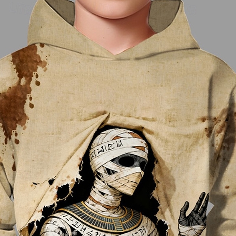 Halloween Pojkar 3D Dödskalle Huvtröja Långärmad Vår Höst Mode Streetwear Barn 4-12 år Huva Utomhus Ledigt Dagligen Normal 2025 - $18.99 –P2