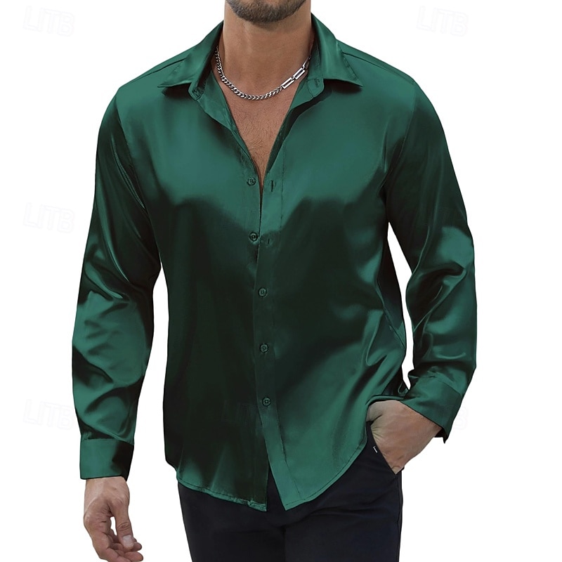 Per uomo Camicia Camicia in raso Camicia casual Camicia con Bottoni Camicie sbottonate Semplice Formale Quotidiano Nero Bianco Vino Blu reale Manica Lunga Bavero Primavera & Autunno Tutte le stagioni del 2025 a $23.99 –P5