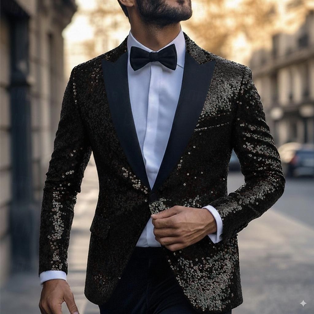 Giacca da uomo blazer per matrimoni o feste casual per tutte le stagioni elastan poliestere di colore solido basic blazer monopetto con un bottone argento nero rosso blu del 2026 a $61.99 –P9