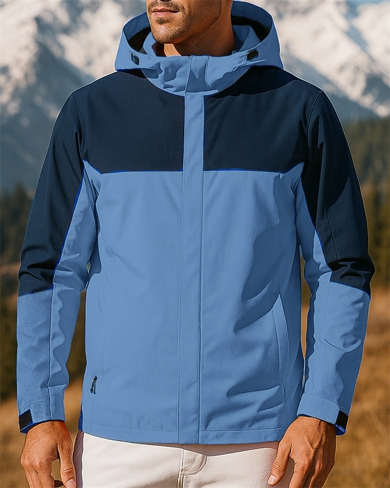 Herren Windjacke Wanderjacke Regenmantel Außen Wasserdicht Winddicht Wanderoutfits Wanderbekleidung Frühling Herbst Jacke Jagd Angeln Camping / Wandern / Höhlenforschung Dunkelgrau Rot Blau 2025 - $32.99 –P5