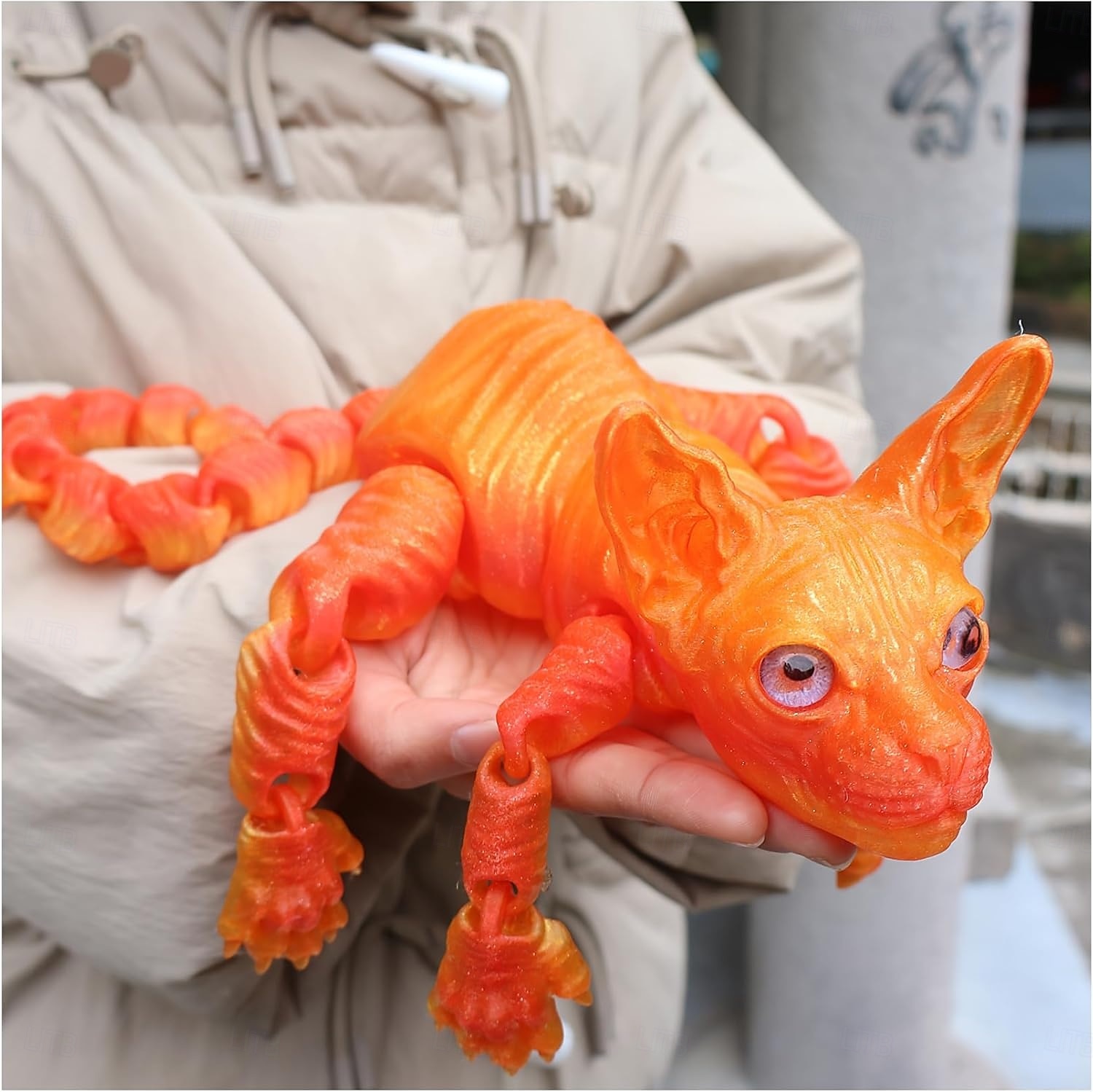 Decorazione realistica di un gatto snodato stampato in 3D, gatto sphynx stampato in 3D, animale antistress, scrivania, ufficio, arredamento per la casa, per amanti dei gatti e collezionisti. del 2026 a $19.99 –P14