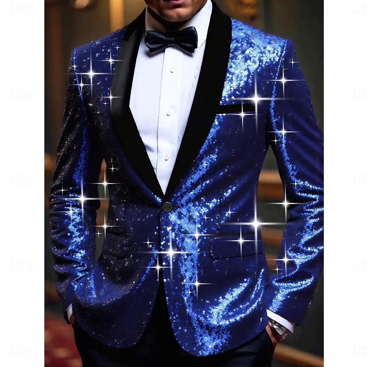 2026年 男性用 ブレザージャケット ショールカラー パーティー ソリッド Blazer ダークブルー スリムフィット シングルブレスト 一つボタン  コレクション – $68.99 –P1