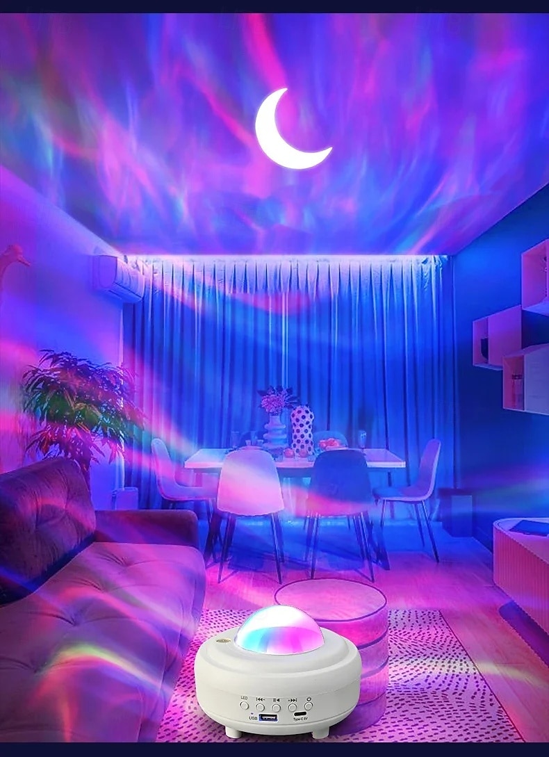 2025年 UFO宇宙船投影星空ランプBluetoothスピーカーRGB LEDオーロラムーンランプ寝室装飾空飛ぶ円盤投影ランプ  コレクション – $23.99 –P6