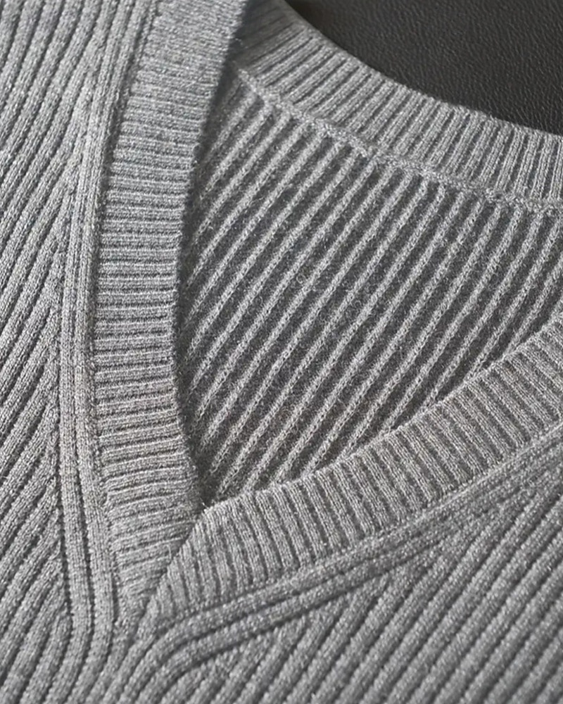 Men's Sweater Vest Dress Sweater Pullover Sweater Jumper Vest Knit Sweater Ribbed Knit Regular Tops Knitted Plain V Neck Fashion Casual Vacation Daily Wear Clothing Apparel Fall Winter Black Green S 2025 - $22.99 –P4