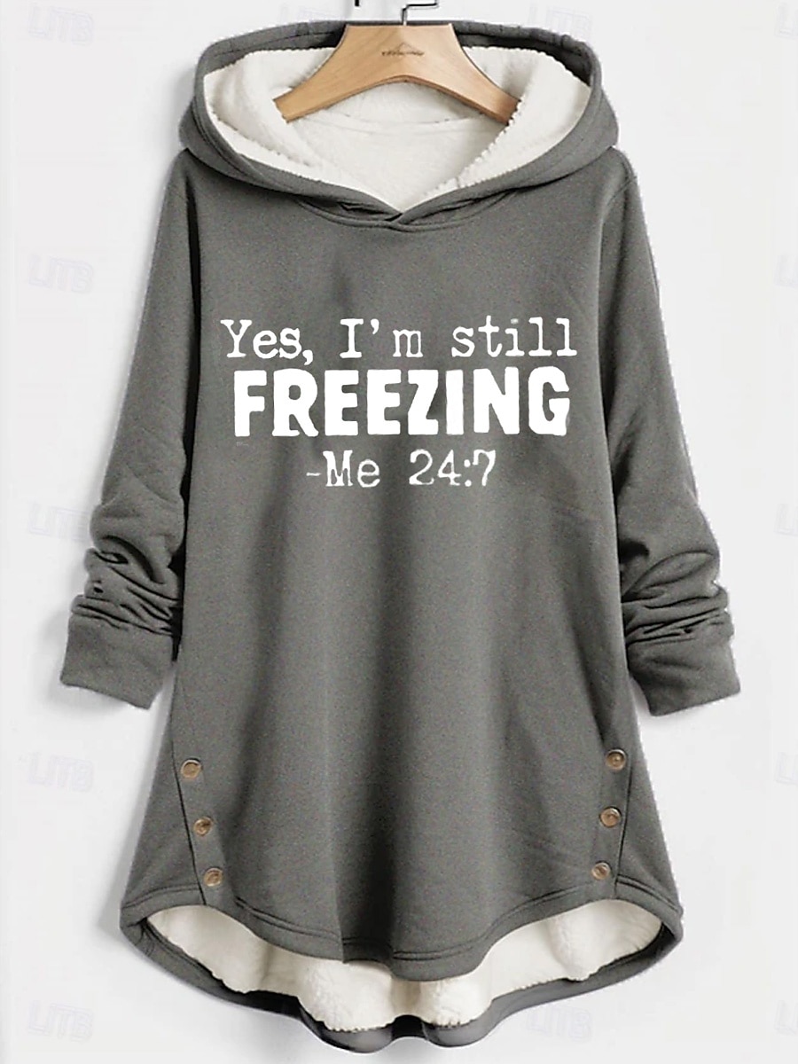 Pentru femei Hanorac cu glugă pulover Grafic Scrisă Cald Casual pufos Manșon Lung Capișon Topuri lungi Casual Sport Imprimeu Roz Îmbujorat Albastru piscină Gri Toamnă Iarnă 2025 - $29.99 –P5