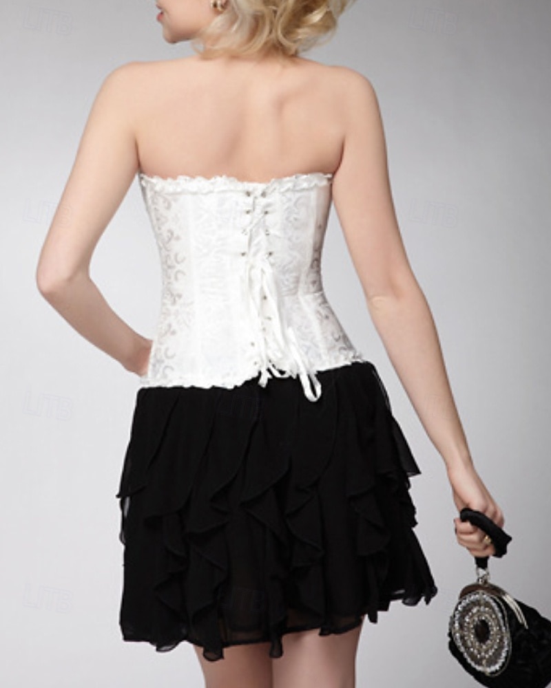 Dámské Stahovací korzet/stahovací prádlo Stahovací spodní prádlo Sexy korzet Sexy Sladký Čistá barva Krajka Dovolená Párty ulice Bez rukávů Korzet Černá Bílá Rubínově červená Jaro Podzim Na míru 2026 - $32.99 –P3