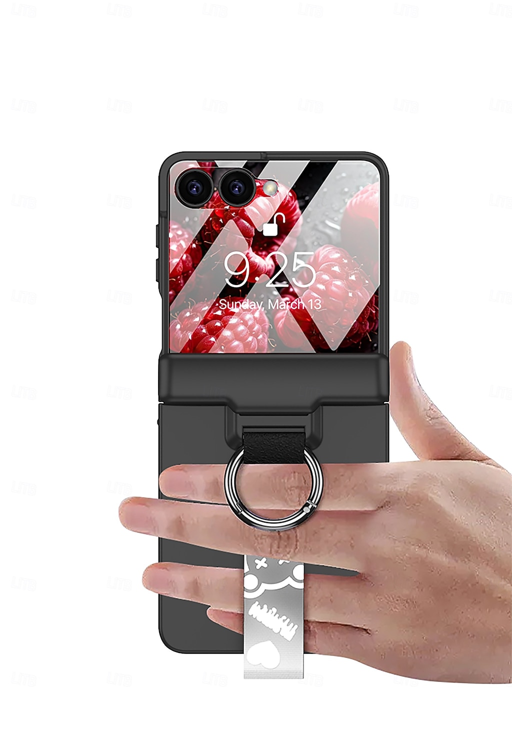 telefone Capinha Para Samsung Galaxy Z Flip 7 Z Virar 6 Z Flip 5 Capa traseira e protetor de tela Suporte para carregamento sem fio com pulseira Retro PC de 2025 por $24.99 –P13