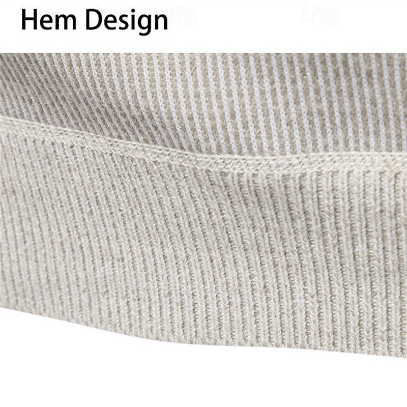 Men's Pullover Sweater Jumper Knit Sweater Ribbed Knit Regular Tops Knitted Fleece Plain Turndown Fashion Basic Vacation Daily Wear Clothing Apparel Winter Black Dark Gray S M L 2025 - $36.99 –P15