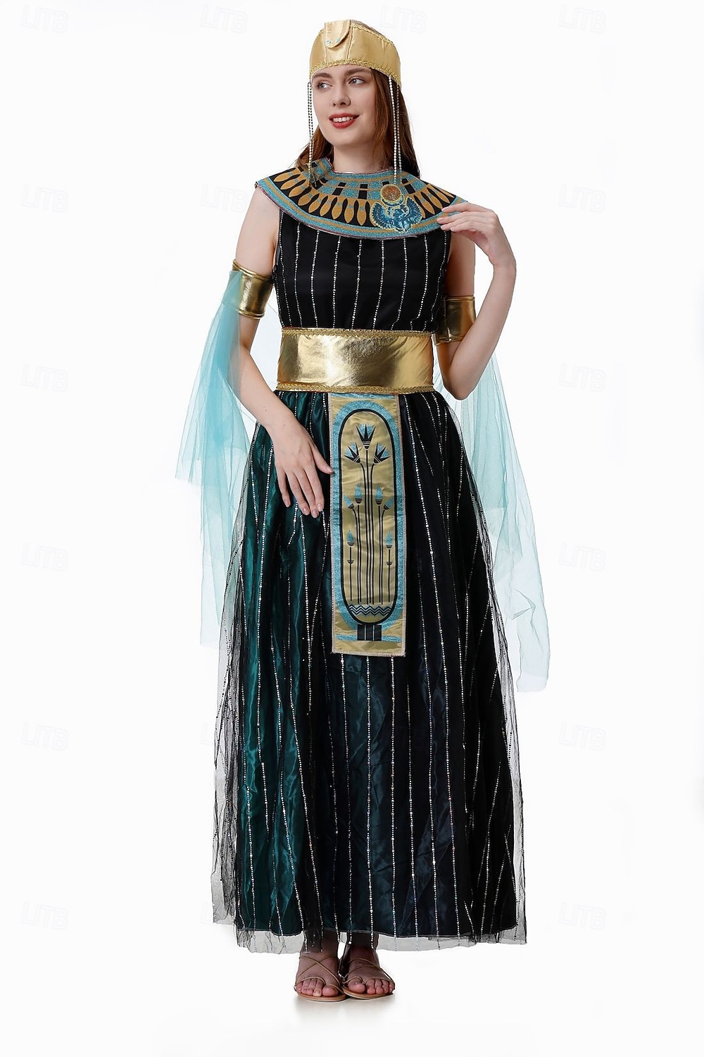 Ancient Egypt egyptian Dress Fancy Costume Cleopatra Goddess Fancy Dress  Women's Fantasy Halloween Carnival Performance Adults Dress Belt Cloak 2026  - CAD $51.99, image size:1000x1500