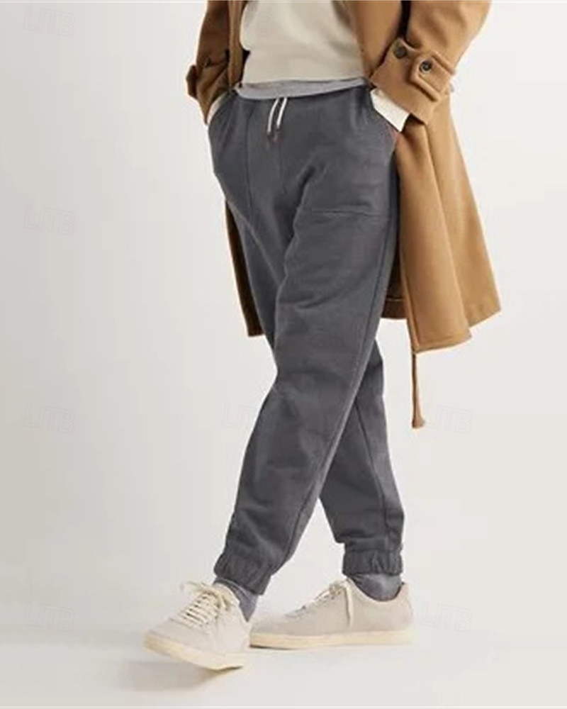 Herren Jogginghose Hose Kordelzug Tasche Elastischer Bund Einfach Komfort Sport im Freien Täglich Mode Lässig Grau Mikroelastisch 2025 - $13.99 –P2