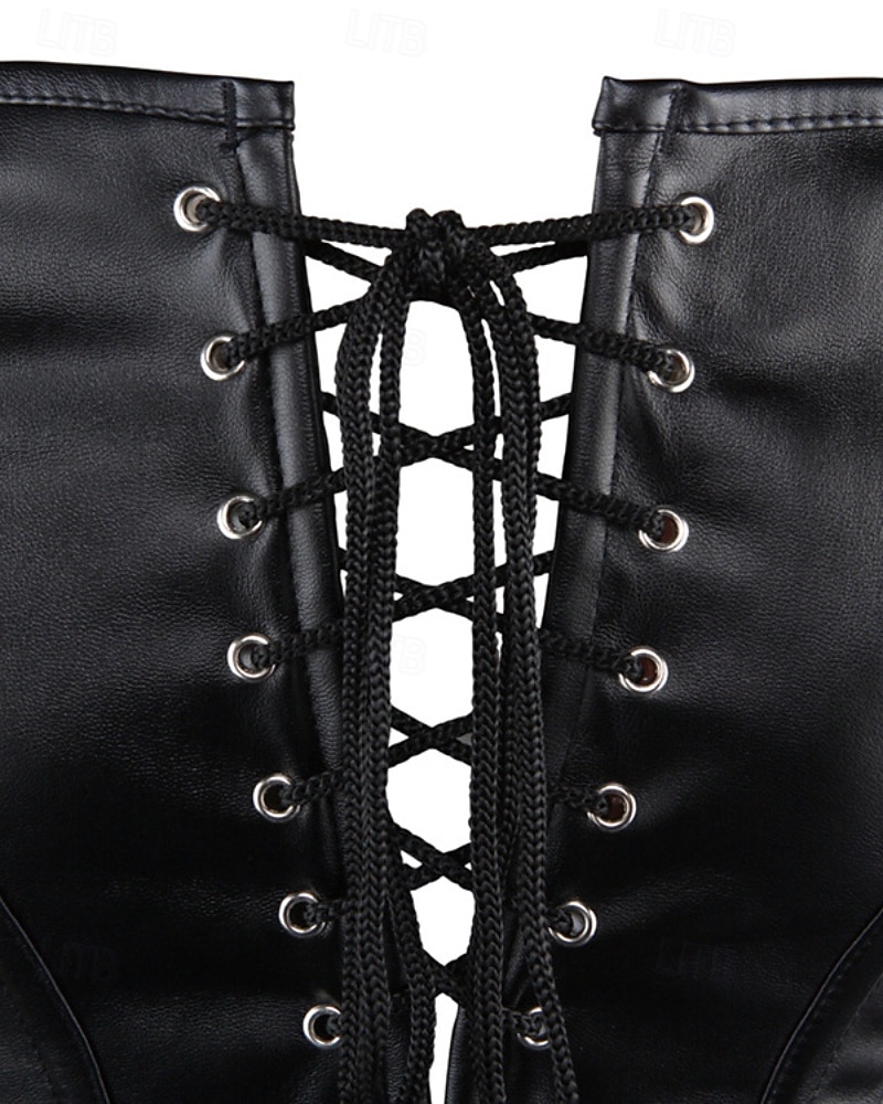 Dame Korsett Shapewear Midje Cincher Formet Bekledning Sexy korsett Sexy Søt Ren farge Lapper Snørehull Skjørt Feriereise Daglig Seng Ermeløs Korsett Svart Rød Vår Høst Skreddersydd 2026 - $34.99 –P10