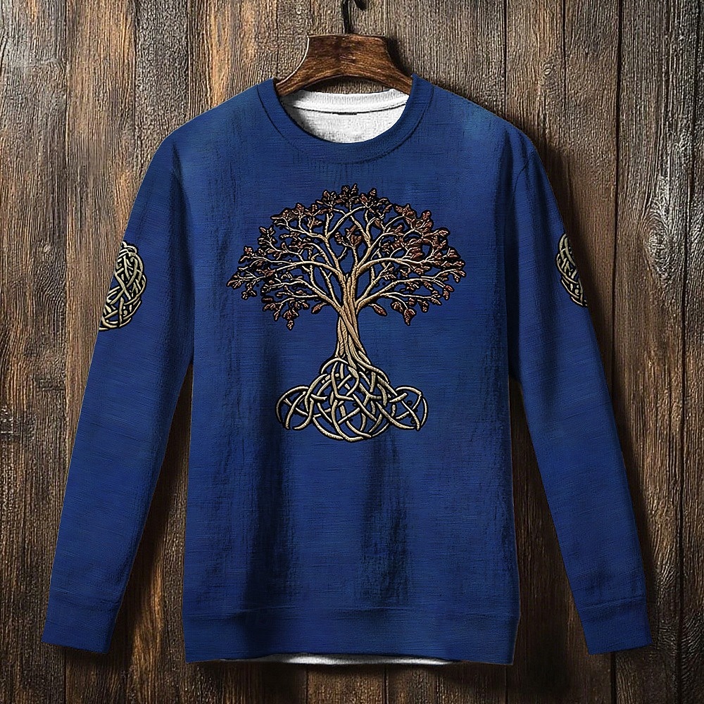Per uomo Maglia Blu Nero Grigio Girocollo Albero della vita Yggdrasil Nodo celtico Stampato Casuale Quotidiano Abbigliamento casual alla moda Vintage Vichingo Autunno Inverno Abbigliamento Felpe con del 2026 a $28.99 –P3