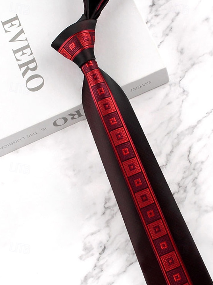 Herren-Krawatte aus Polyester mit klassischem Muster, schmale formelle Krawatte in mehreren Farben, Weihnachtsgeschenk-Accessoire für Hochzeiten, Geschäfts- und Feiertagspartys 2026 - $11.99 –P8