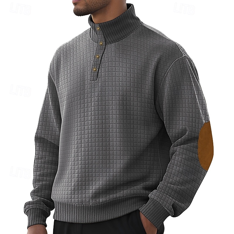 Homens Moletom Moletom Waffle Moletom com capuz Estacionar Preto Branco Verde Tropa Cáqui Cinzento Colarinho Clerical Tecido Patchwork Textura Desportos e Ar livre Casual Diário Roupa de rua Legal de 2025 por $23.99 –P3