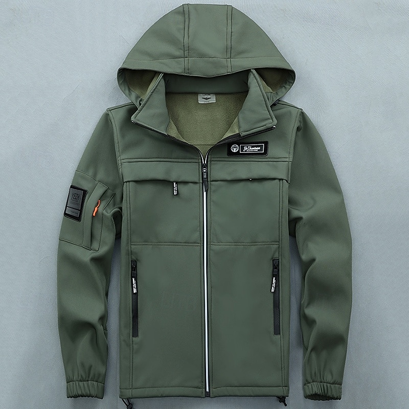 Men's Hiking Jacket Fleece Jacket Winter Coat Puffer Jacket Thermal Set Winter Autumn / Fall Outdoor Camo Thermal Warm Waterproof Windproof Top Black Green Khaki 2026 - $70.99 –P4