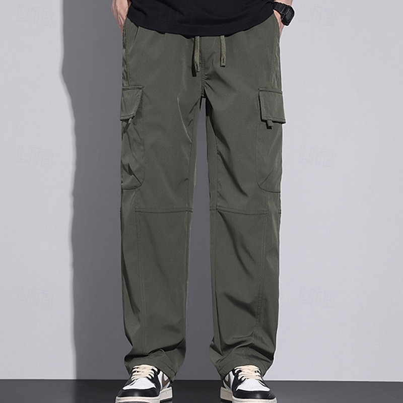Per uomo Pantaloni Cargo Pantaloni Coulisse Elastico in vita Multi-tasche Semplice Indossabile All'aperto Quotidiano Campeggio & Escursionismo Moda Classico Nero Verde militare del 2025 a $17.99 –P6