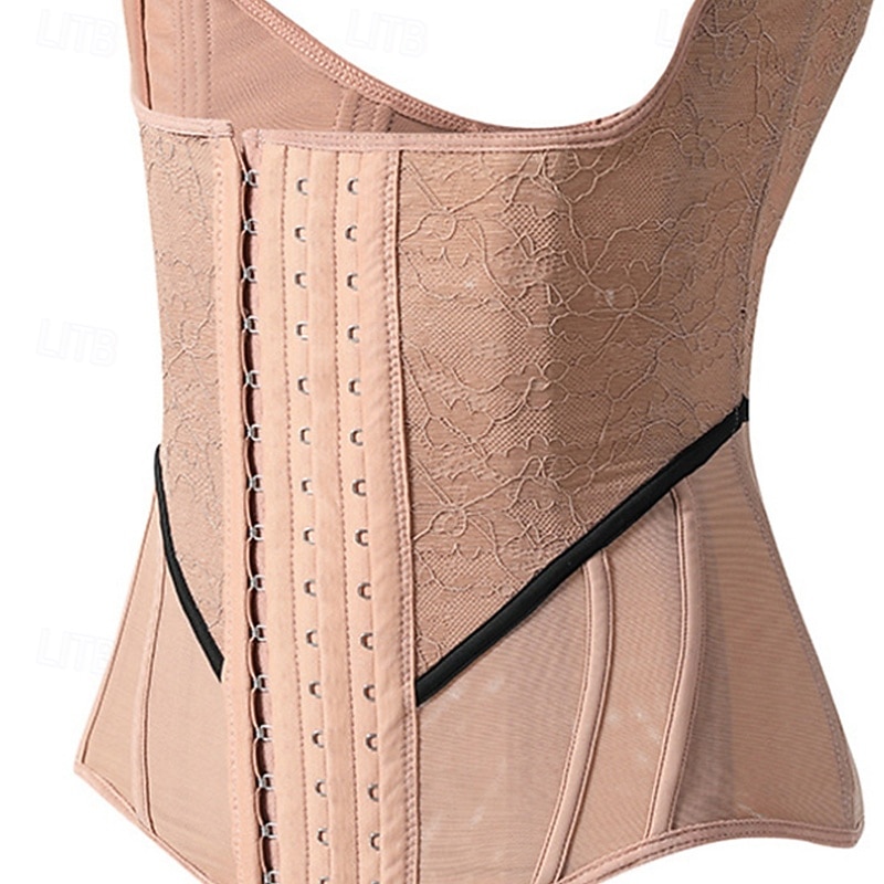 Dam Shapewear Ledigt Ren färg Spets Knappar Semester Gata Datum Ärmlös Svart Beige Vår Höst Skräddarsydd passform 2025 - $51.99 –P6