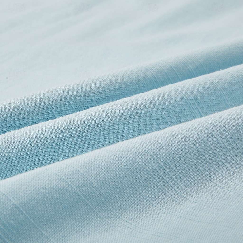 Homme T-shirt en lin manche longue Col en V Été Printemps Couleur Unie ancien Bohème Occasionnel Bord écru Vacances Rue Occasionnel Blanche Rose Bleu Ciel T-shirt haut de gamme pour homme de 2025 ? $25.99 –P16