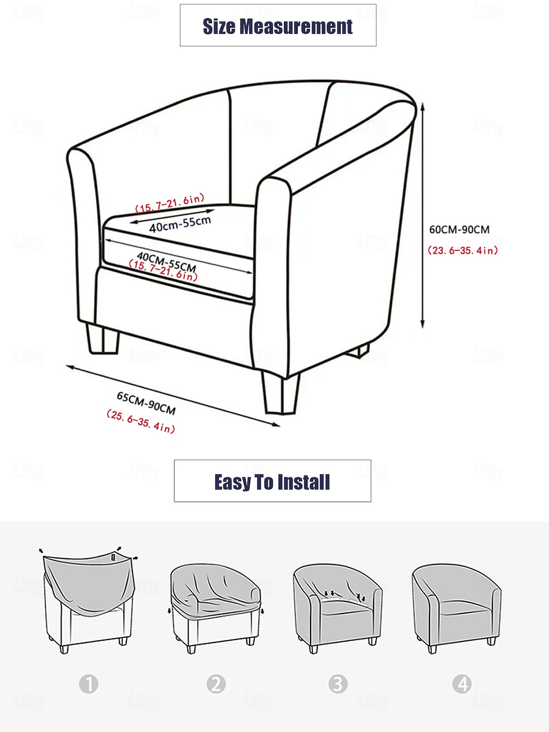 Polar Fleece Club Chair Cover, Pet-Friendly Stretch Tub Armchair Slipcover, Single Sofa Couch Cover for Pets, Washable Furniture Protector for Living Room 2026 - $35.99 –P1