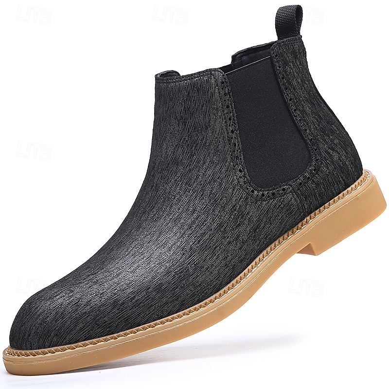 stivali chelsea da uomo color cachi, stile casual e leggero alla caviglia con soffietti elastici, per l'ufficio, le uscite del fine settimana e il comfort quotidiano del 2026 a $59.99 –P3