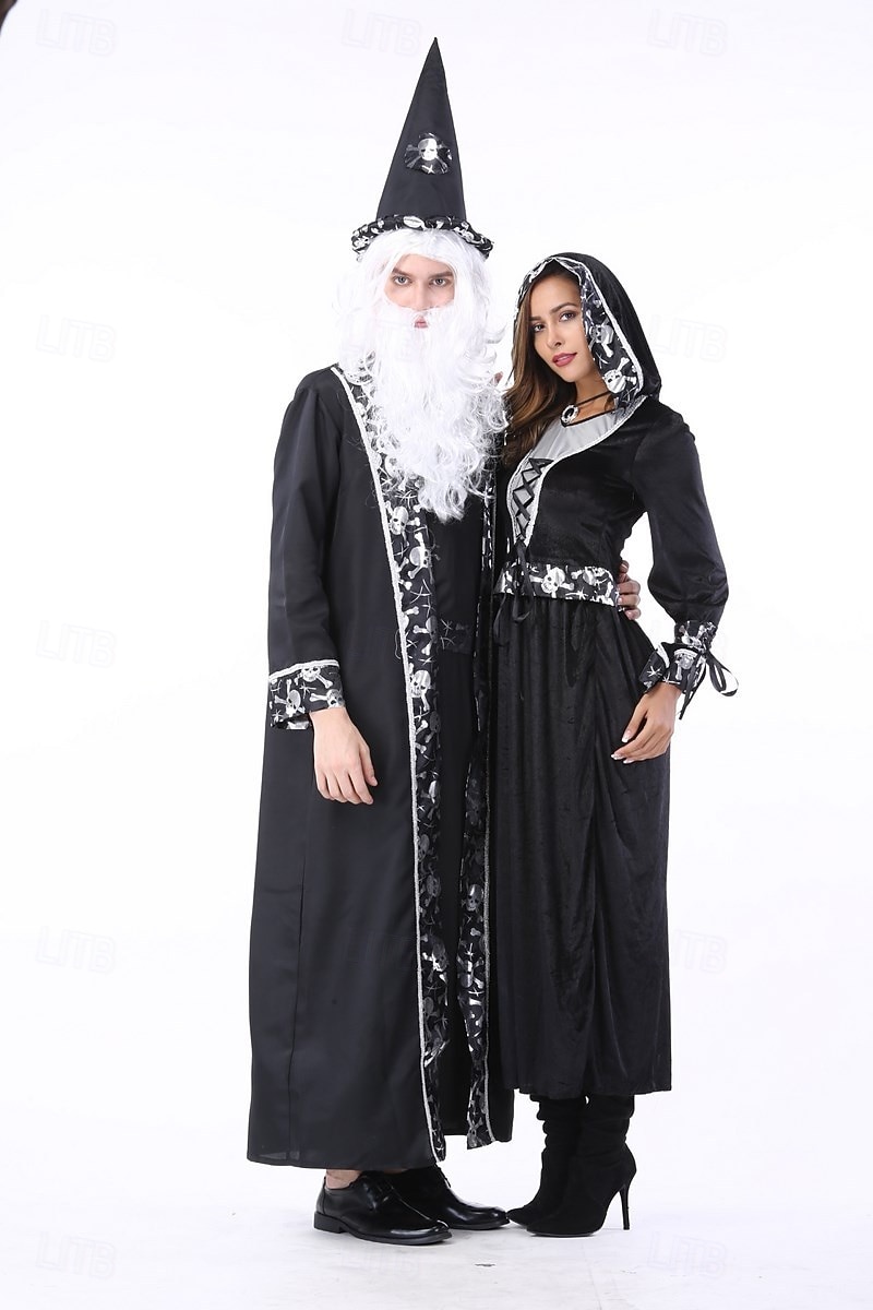 Čerodějnice Čaroděj předvečer Všech svatých Šaty Fancy kostým Kostýmy pro páry cosplay Dospělé Dámské předvečer Všech svatých Karneval Výkon Párty Jednoduché Halloweenské kostýmy Oblékněte se 2025 - $44.99 –P4
