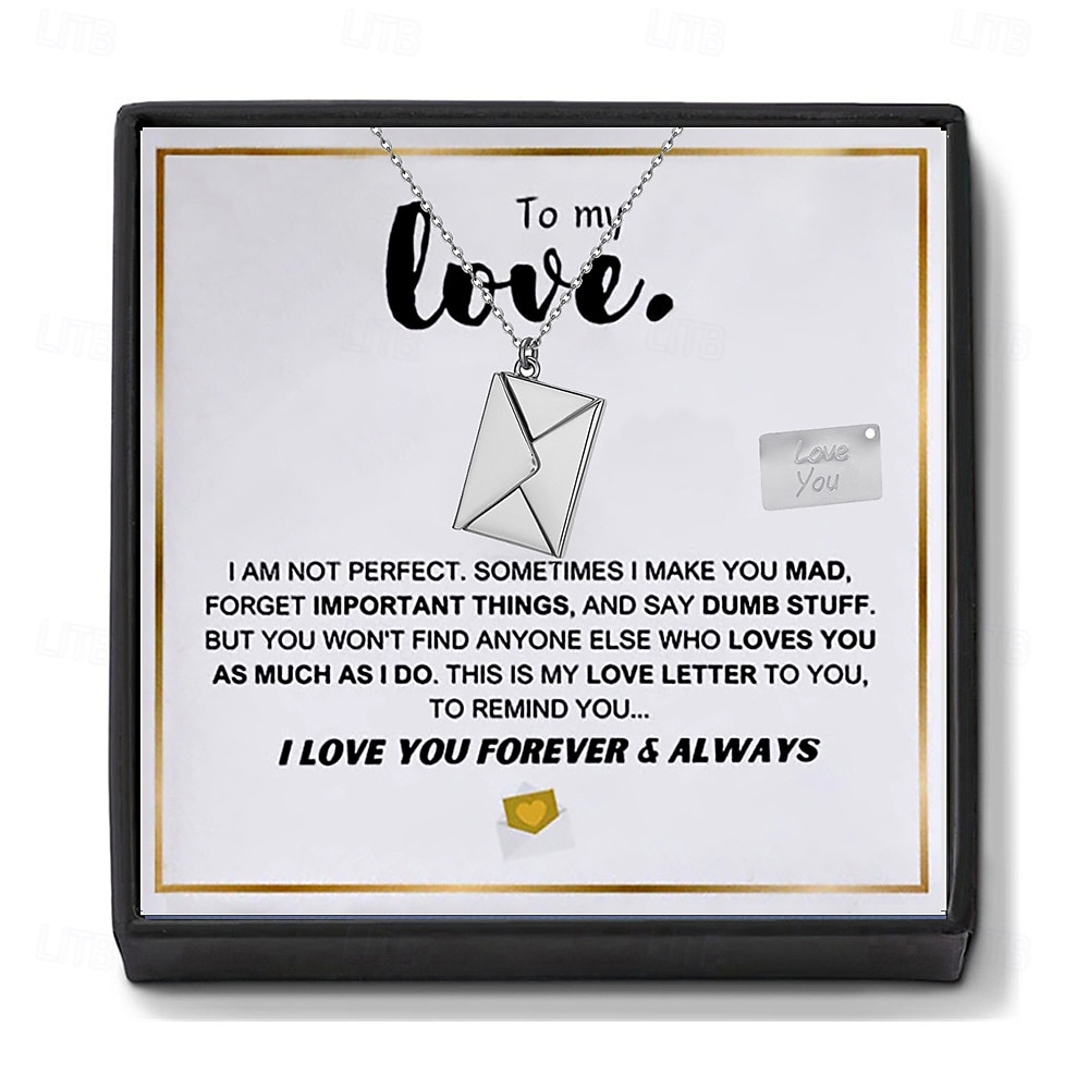 To My Love Necklace, Christmas Gift for Couple Romantic Jewelry with Message Card Box, Anniversary Present, Valentine Day Gift for Girlfriend, Boyfriend, Husband, Wife 2026 - $25.64 –P2
