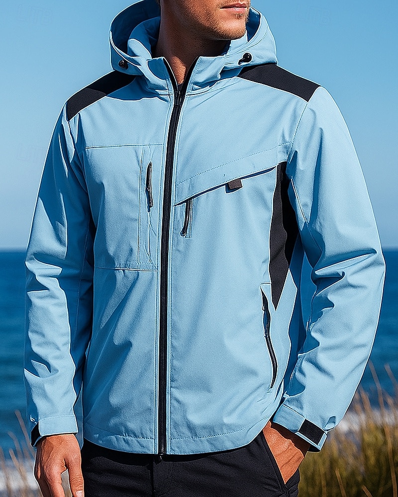 Men's Windbreaker Softshell Jacket Hiking Jacket Outdoor Waterproof Windproof Hiking Outfits Hiking Clothes Spring Autumn / Fall Top Fishing Camping / Hiking / Caving Running Solid Color Black Army 2026 - $53.99 –P4