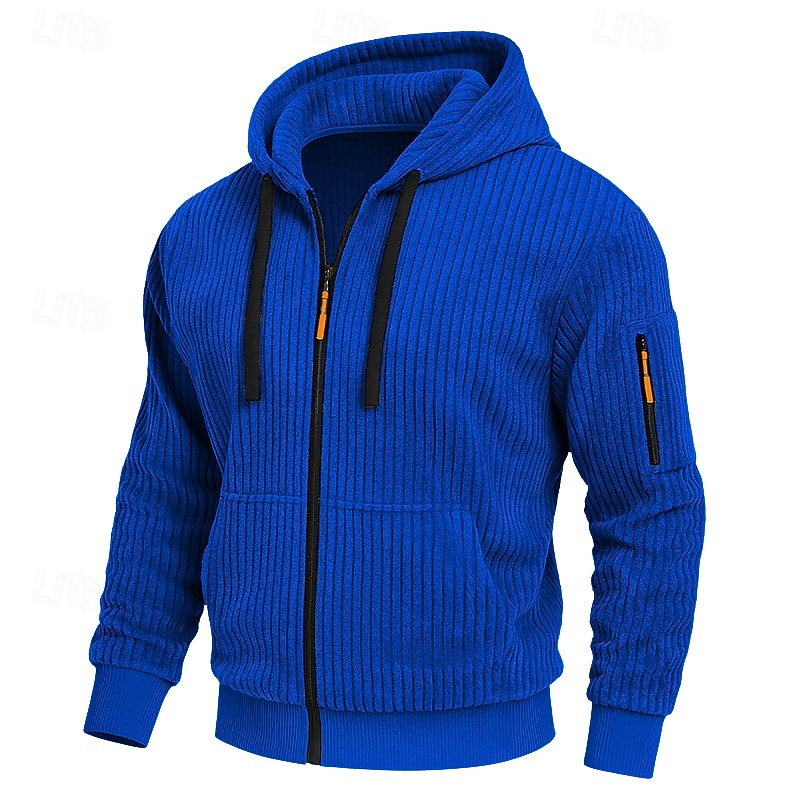 Per uomo Felpa con cappuccio Felpa con cappuccio a zip intera Velluto a coste Felpa con cappuccio tattica Nero Bianco Verde militare Rosso Borgogna Con Cappuccio Semplice Testurizzato Sport & Outdoor del 2025 a $23.99 –P10