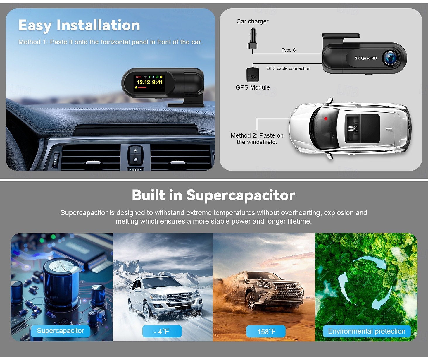 V40 1440P Boot automatic recording Car DVR 120 Degree Wide Angle CMOS 2 inch IPS Dash Cam with Night Vision / Loop recording / Loop-cycle Recording No Car Recorder 2025 - $42.99 –P7