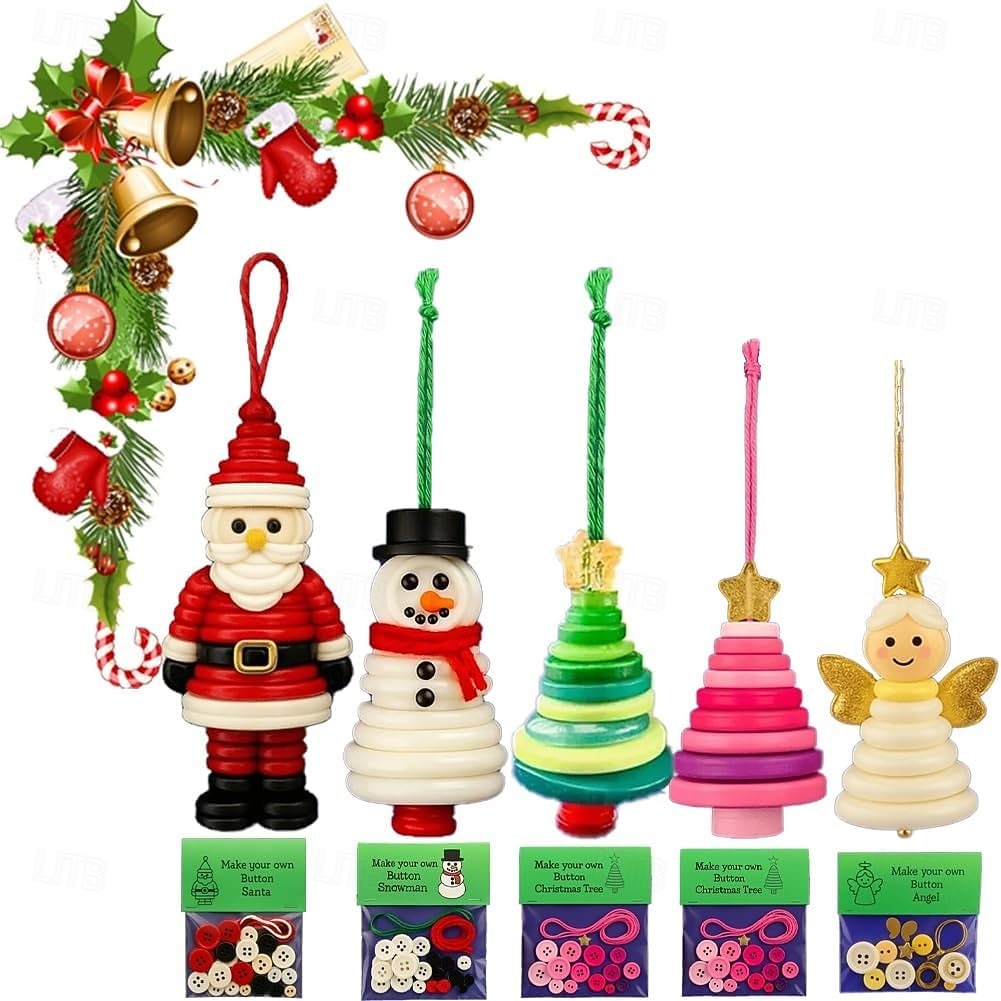 Engel Basteln Tuxuseo DIYS Weihnachtsschmuck Set Knöpfen | Weihnachtsbaumschmuck Set Weihnachtsbaumschmuck Basteln