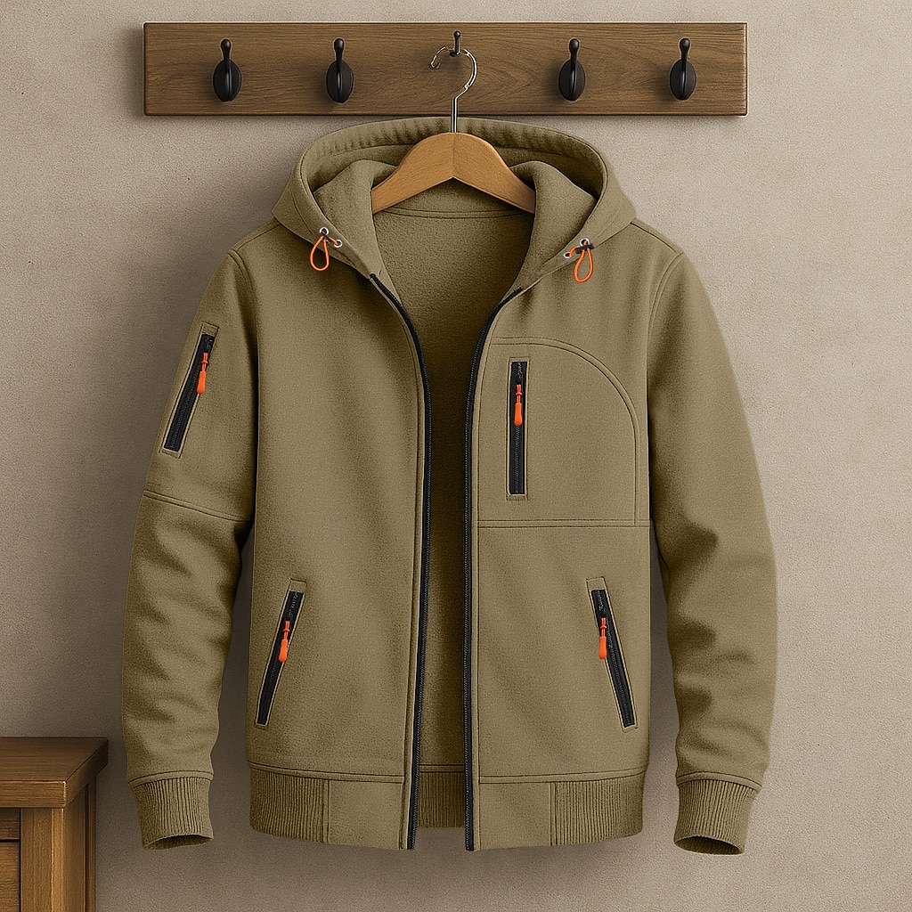 Per uomo Felpa con cappuccio Felpa con cappuccio a zip intera Felpa con cappuccio in pile Felpa con cappuccio foderata in pile Rosso bordeaux Nero Bianco Blu marino Blu Reale Con Cappuccio Semplice del 2025 a $23.99 –P6