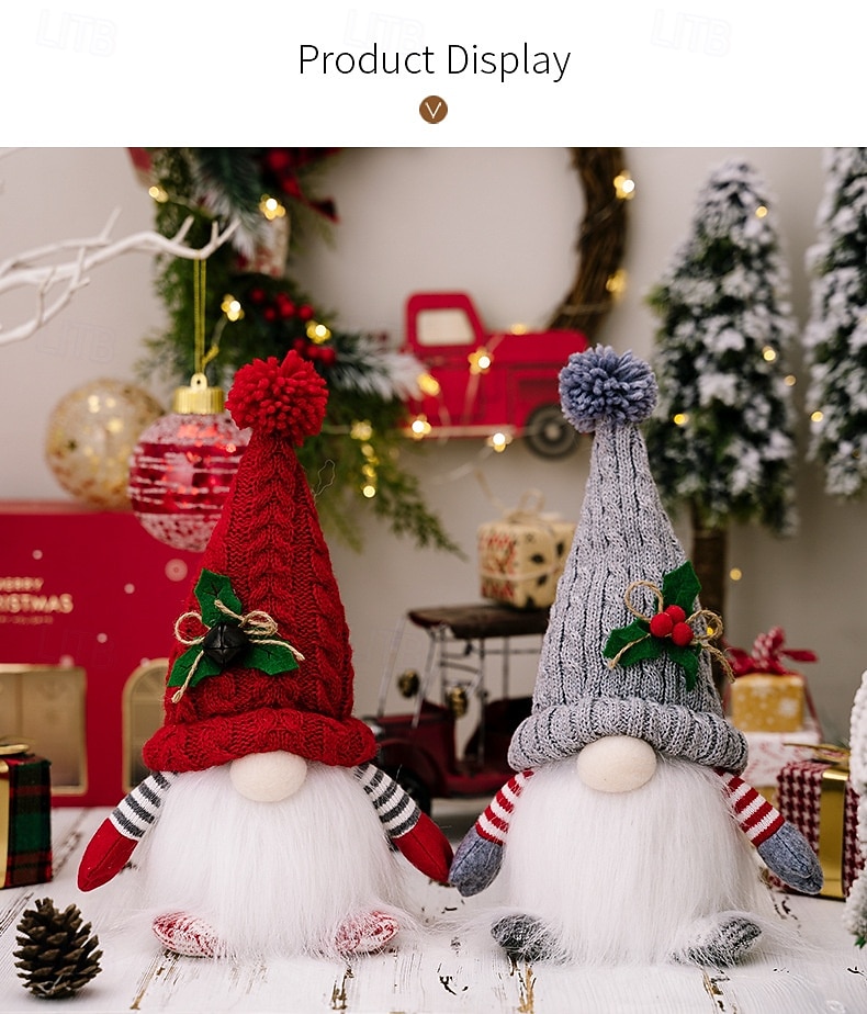 2 Pack Christmas Plush Gnomes Decoration Lighted Handmade Mini gnome Scandinavian, Light Up Swedish Tomte Elf Holiday Present, Battery Operated Xmas Gifts 2025 - $19.49 –P3