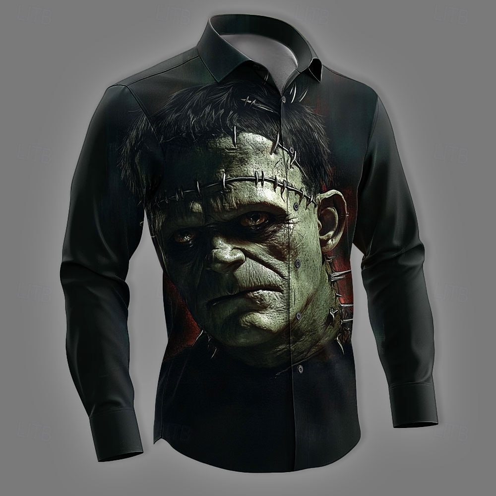 Herren Zombies Horror Hemd Knopfhemd Langarm Dunkler Gothic-Stil Ferien Streetwear Frühling Herbst Umlegekragen 3D-Druck Hemden mit Kragen Schwarz 1 Schwarz Schwarz 2 2026 - $27.99 –P2