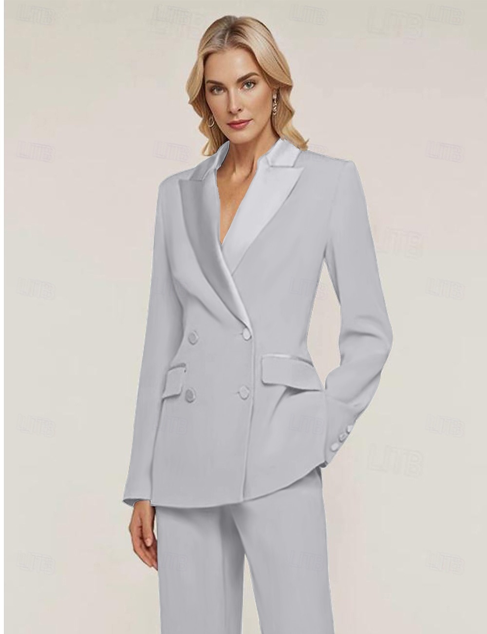 Női Blézer Sport kabát Előírásos Esküvői vendég Sifon Elegáns Hosszú ujj Csúcs hajtóka Dupla soros 2025 - $104.99 –P15